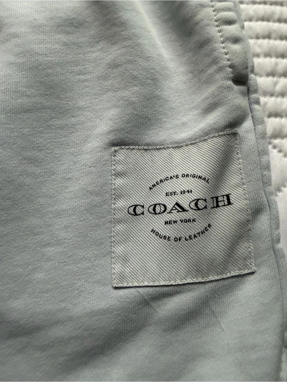 COACH Light Blue Cotton Drawstring Shorts